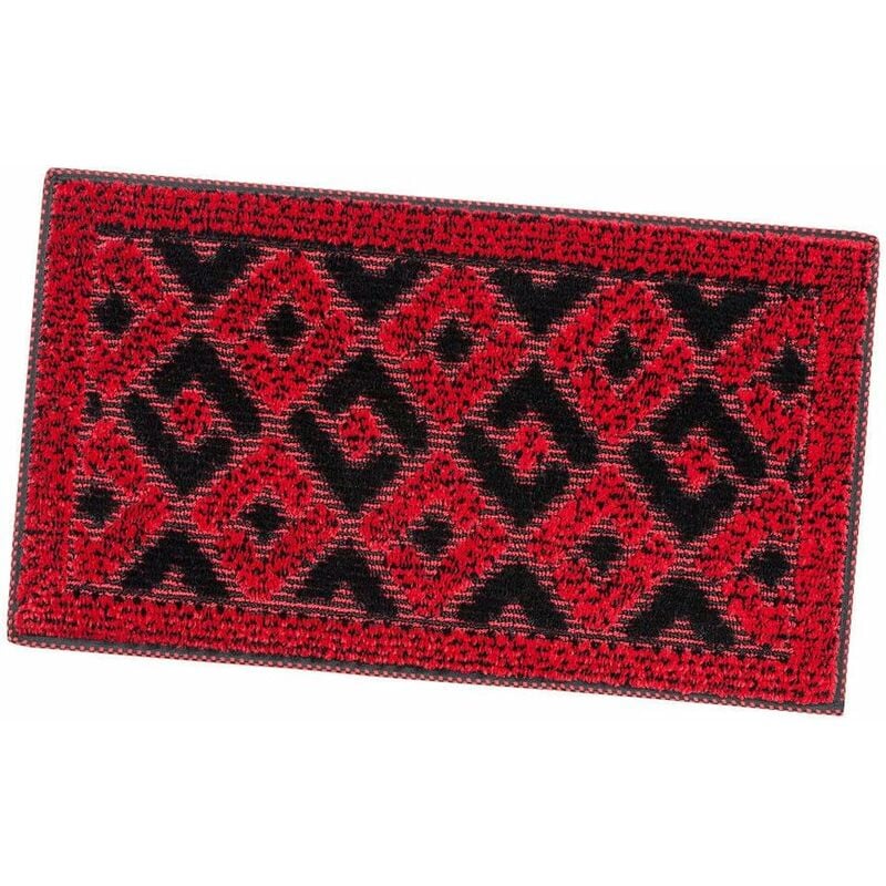 foto del prodotto emmevi mv s.p.a. zerbino ingresso asciugapassi assorbente antiscivolo vellutato 100 made in italy rosso 40x70 cm