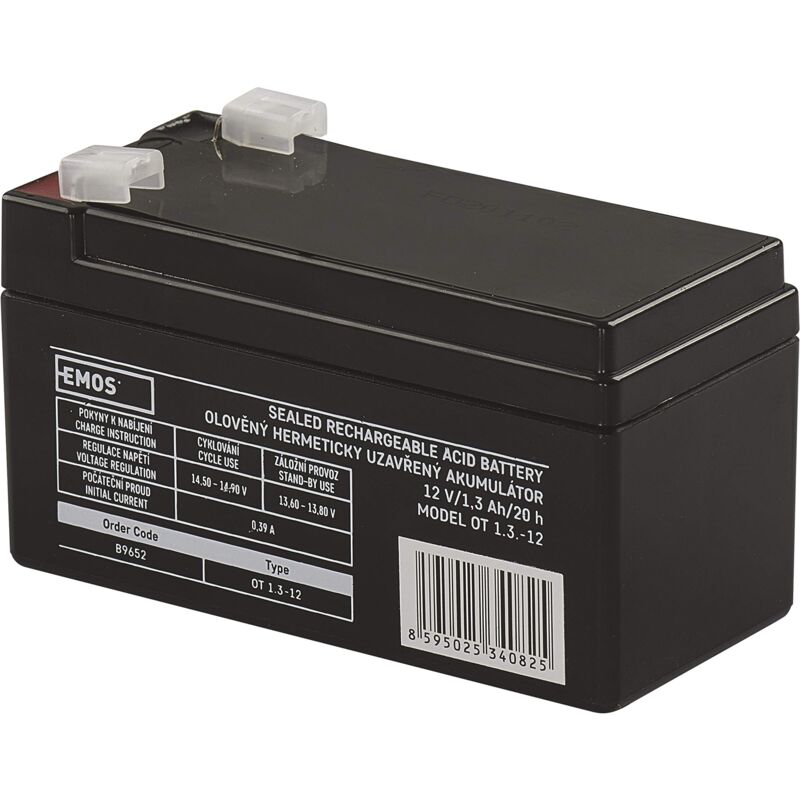 foto del prodotto emos accumulatore piombo senza manutenzione 12 v, 1,3 ah, 1 pezzo, b9652