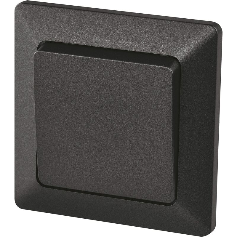 foto del prodotto emos interruttore a campana nero con bilanciere 250 v 10 ax, in plastica, senza scatola da incasso, classe di protezione ip20 per uso interno