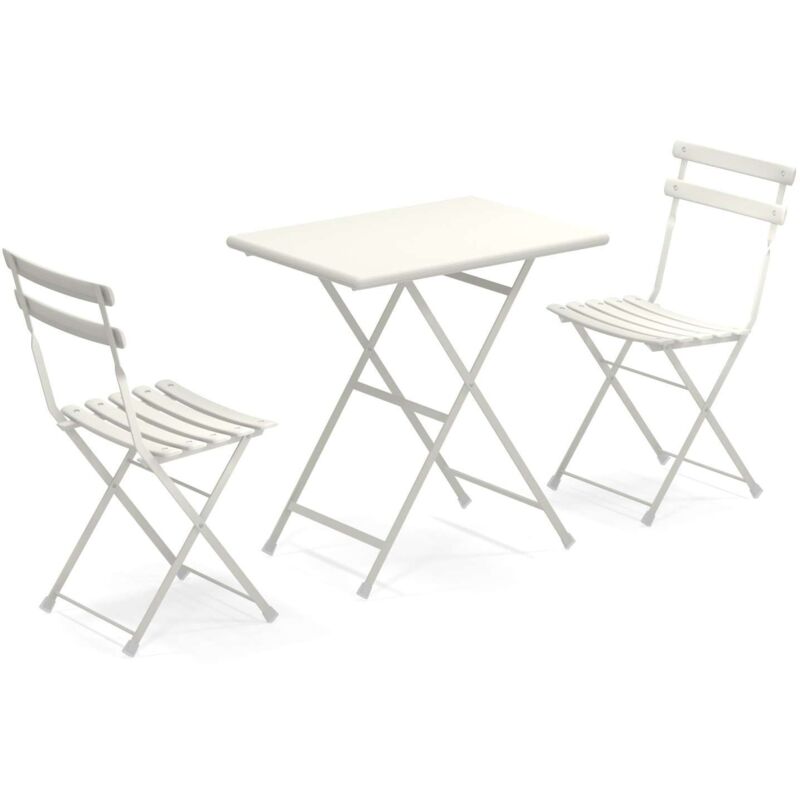 foto del prodotto emu arc en ciel set 2 sedie pieghevoli 1 tavolo pieghevole bianco raggrenzate