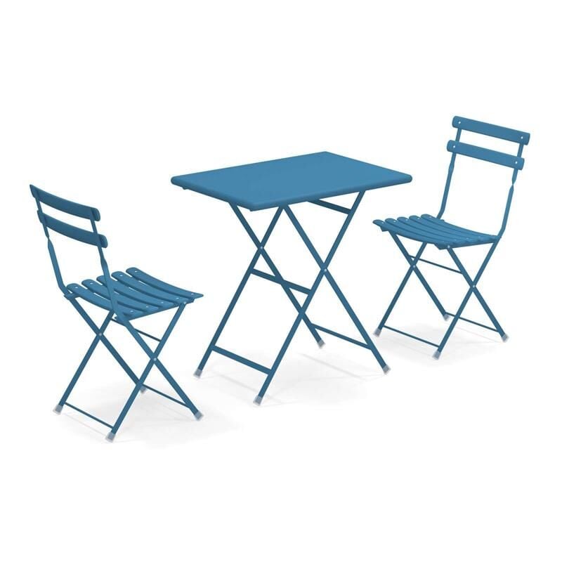 foto del prodotto emu - arc en ciel set 2 sedie pieghevoli 1 tavolo pieghevole blu raggrinzato 7470 c