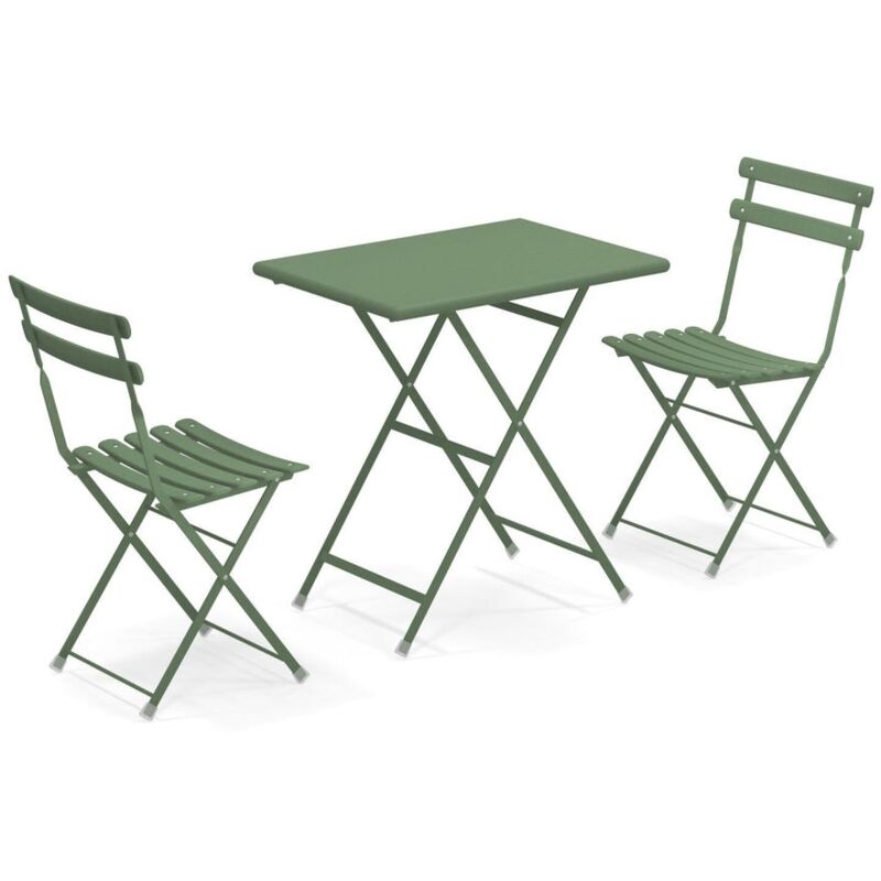 foto del prodotto emu arc en ciel set 2 sedie pieghevoli 1 tavolo pieghevole verde militare ral 6003 17 