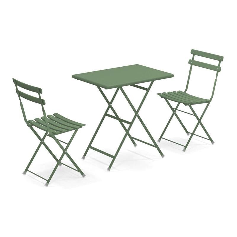 foto del prodotto emu arc en ciel set 2 sedie pieghevoli 1 tavolo pieghevole verde militare ral 6003 17 