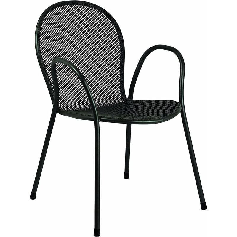 foto del prodotto emu poltrona ronda in acciaio nero 60x65x82h cm impilabile