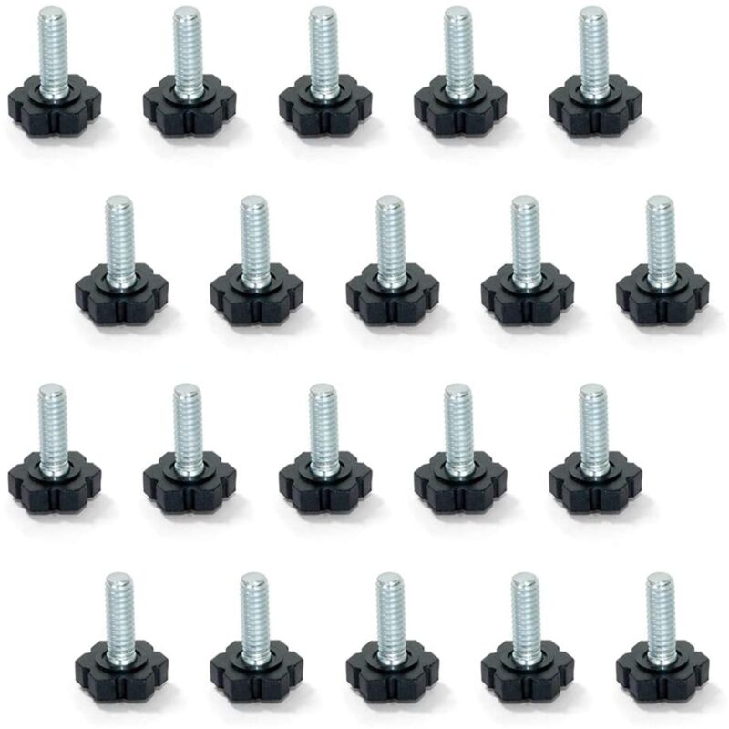 foto del prodotto emuca 2020105 piedino a vite regolabili per mobili, zincato, m6 x 20mm, set di 20 pezzi