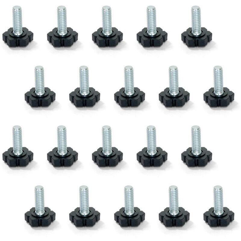 foto del prodotto emuca 2020305 piedino a vite regolabili per mobili, zincato, m6 x 30mm, set di 20 pezzi