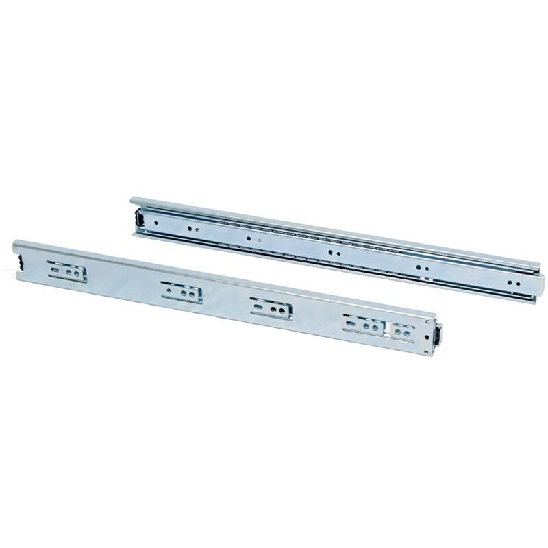 foto del prodotto emuca 3028705 coppia di guide binari con cuscinetti a sfere ad estrazione totale 45mm x 250mm per cassetto