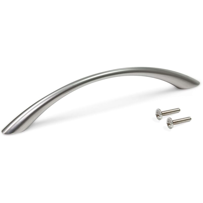 foto del prodotto emuca 9156951 maniglia per mobile, cc 128mm, zama, nichel satinato, set di 1