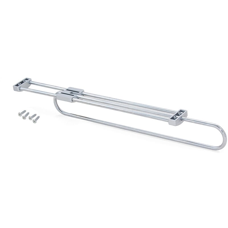 foto del prodotto emuca appendiabiti estraibile per armadio self, lunghezza 450 mm, acciaio e tecnoplastica, verniciato alluminio