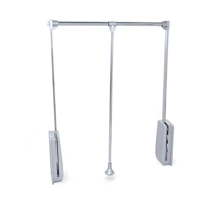 foto del prodotto emuca - appendiabiti saliscendi per armadio 60-83 cm max 12kg in acciaio cromo
