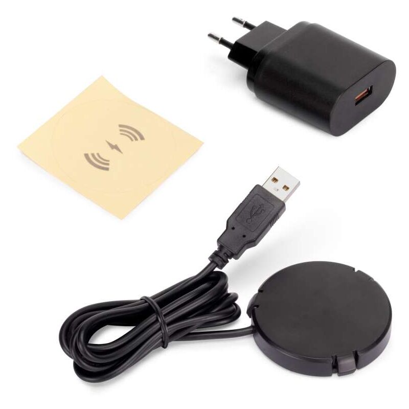 foto del prodotto emuca caricatore wireless nascosto per mobile airtop 2, 60mm, 5v dc 2a qi 10w , plastica nera, tecnoplastica 1 un