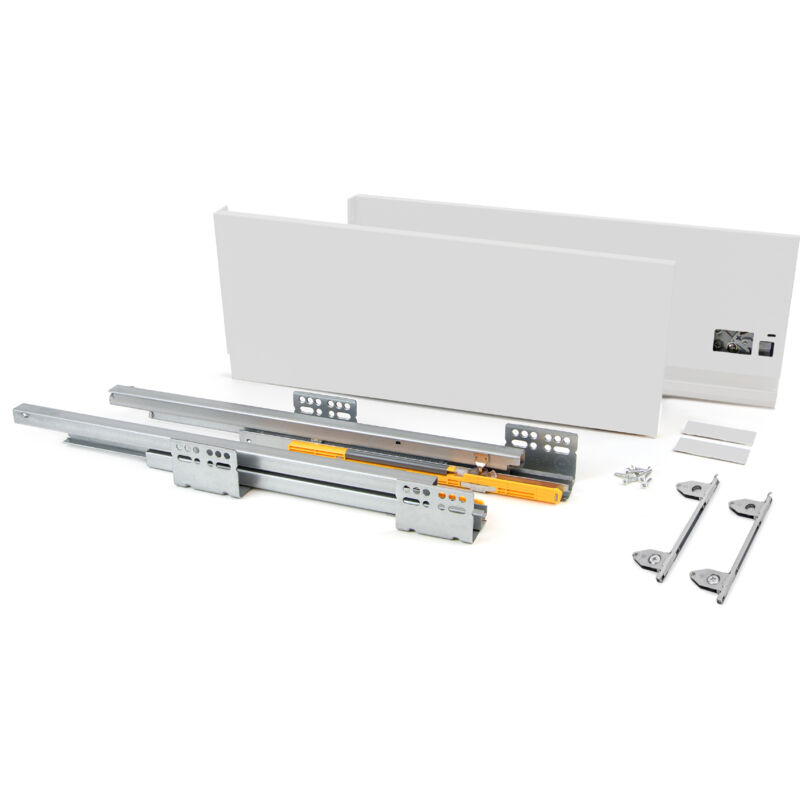 foto del prodotto emuca cassetto esterno concept 30kg, altezza 185mm, profondit 450mm, acciaio, verniciato bianco