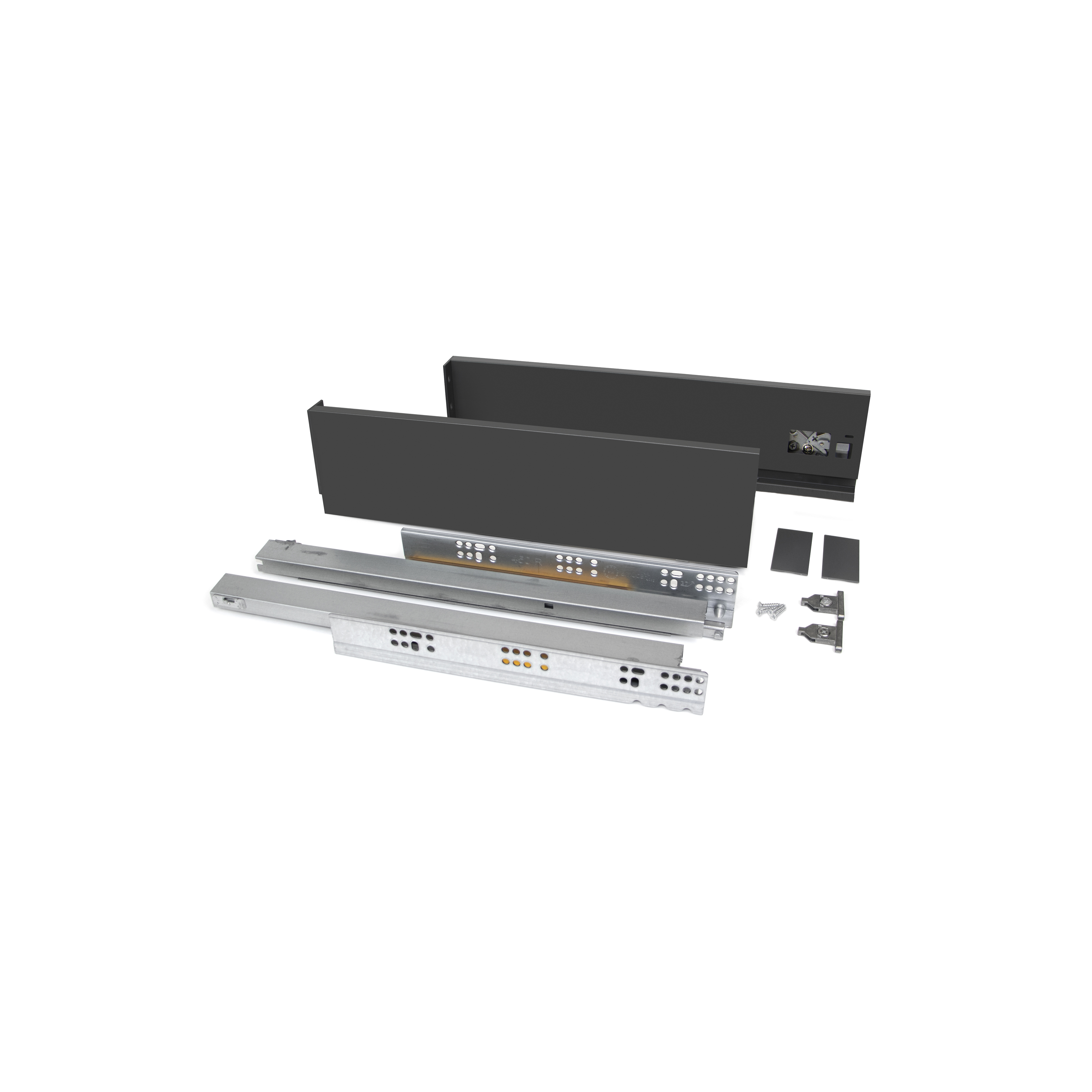 foto del prodotto emuca cassetto esterno vertex 40 kg altezza 93 mm, profondit 550, grigio antracite, acciaio, 1 u.