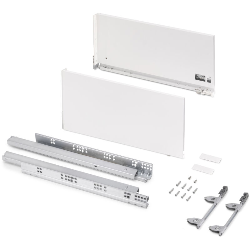 foto del prodotto emuca cassetto esterno vertex 60kg, altezza 242 mm, profondit 500 mm, acciaio, verniciato bianco