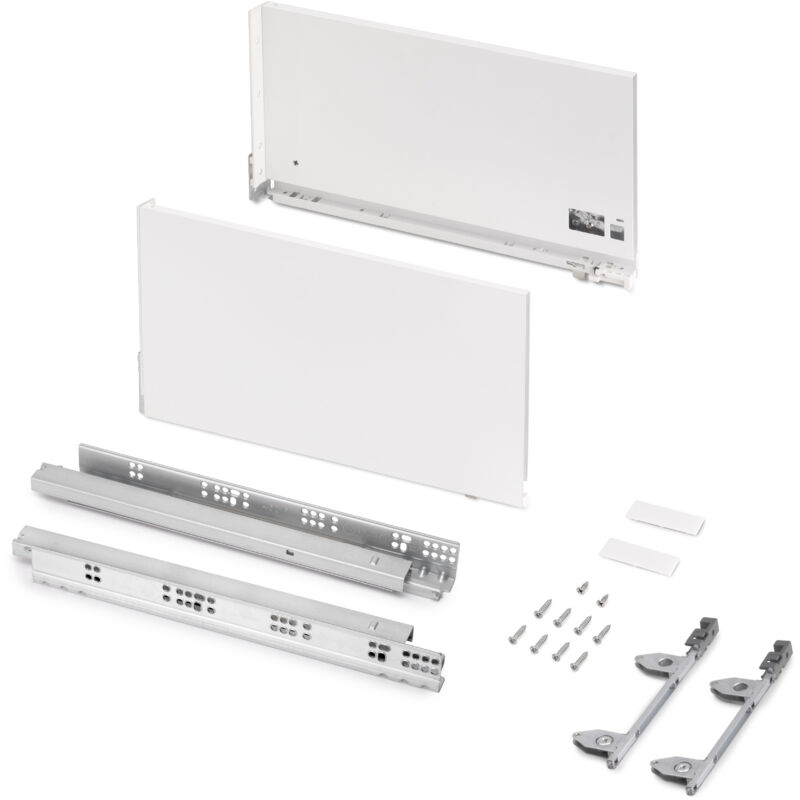 foto del prodotto emuca cassetto esterno vertex 60kg, altezza 242mm, profondit 450mm, acciaio, verniciato bianco