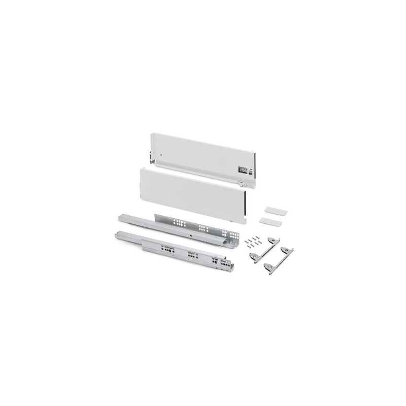 foto del prodotto emuca cassetto esterno vertex con regolazione altezza 3d 178mm, 40kg, profondit 350mm, acciaio, verniciato bianco