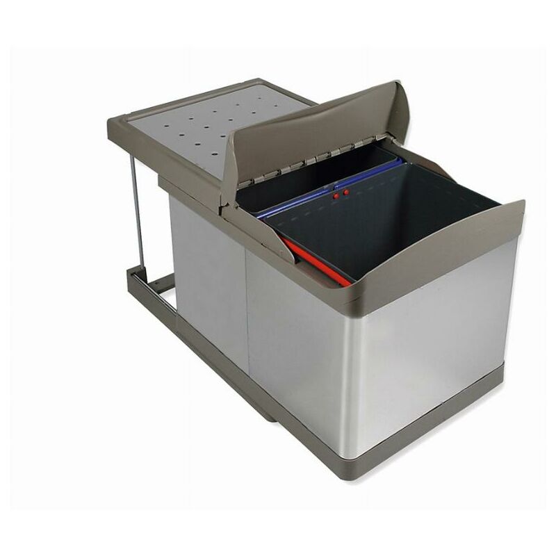 foto del prodotto emuca cestino automatico 2 x 16 acciaio inox