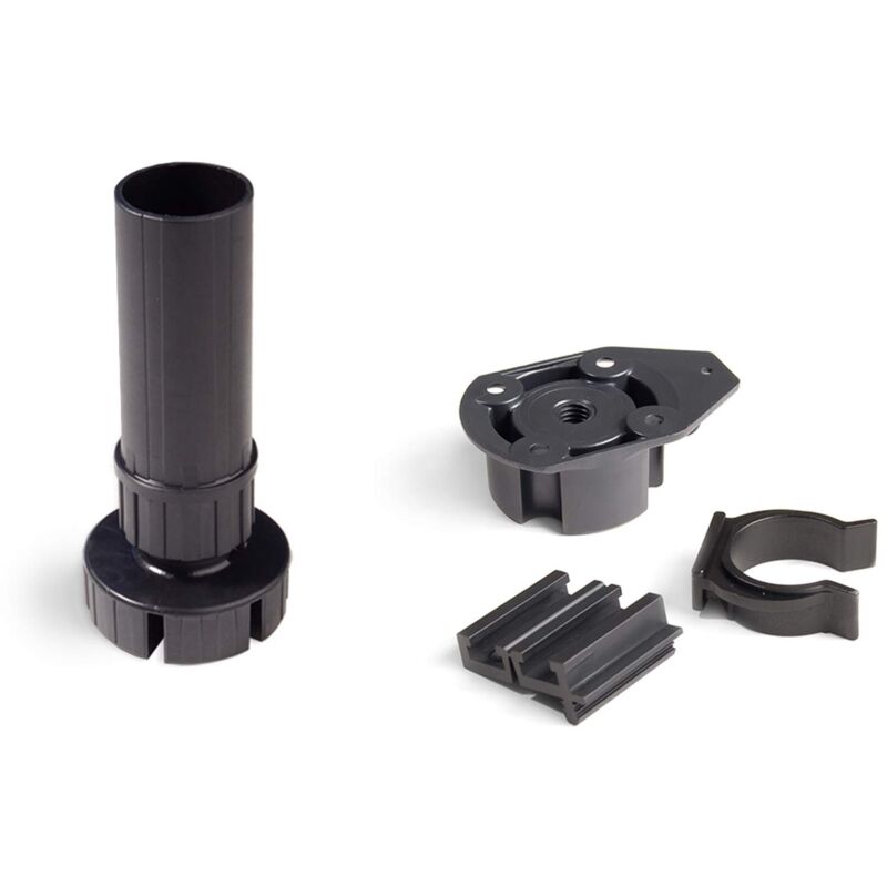 foto del prodotto emuca gambe per mobili, piedi per mobile in plastica colore nero, set di 4 piedini regolabili di altezza 100mm