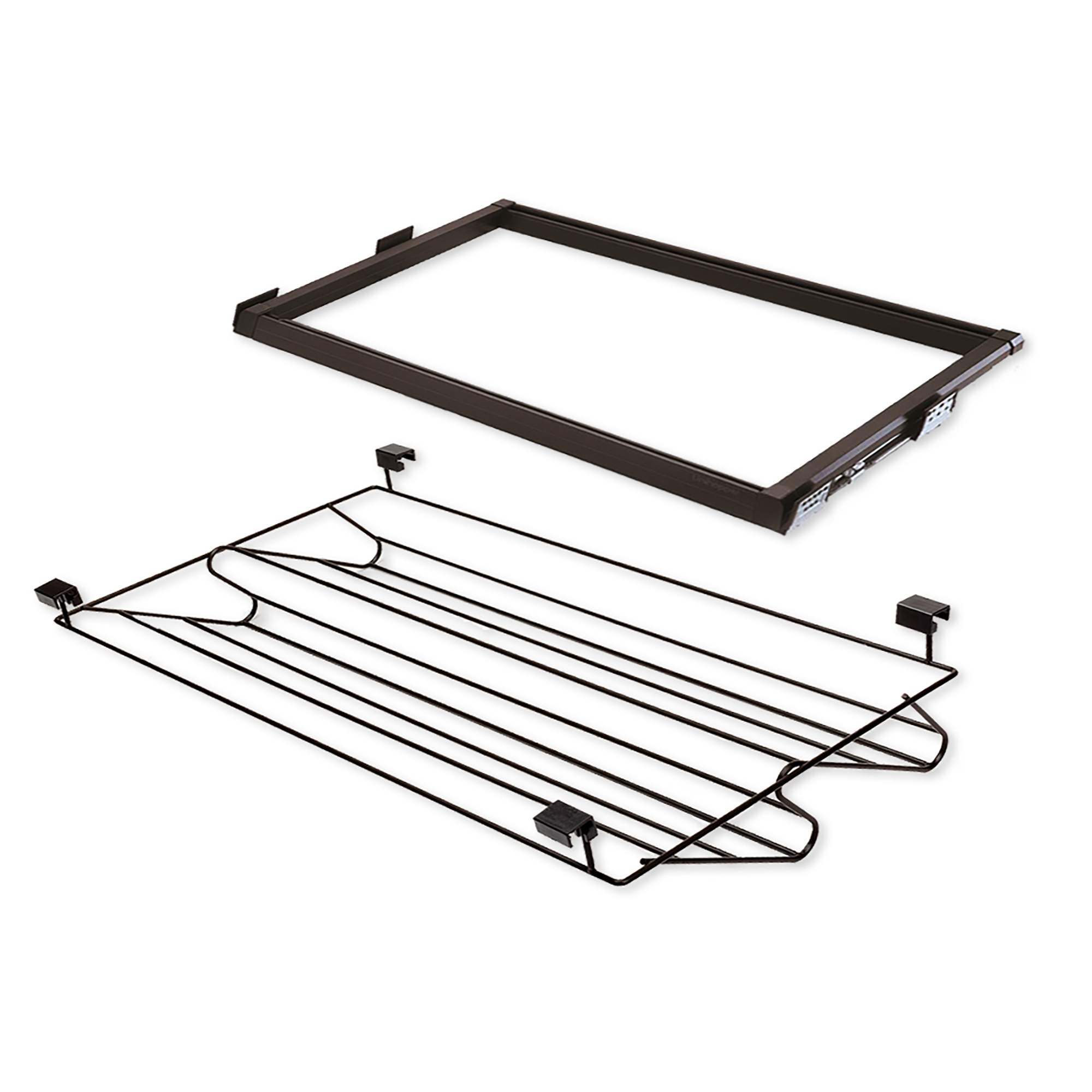 foto del prodotto emuca kit porta scarpe metallico con guide, regolabile, modulo di 900 mm, acciaio e alluminio, color moka, 1 u.