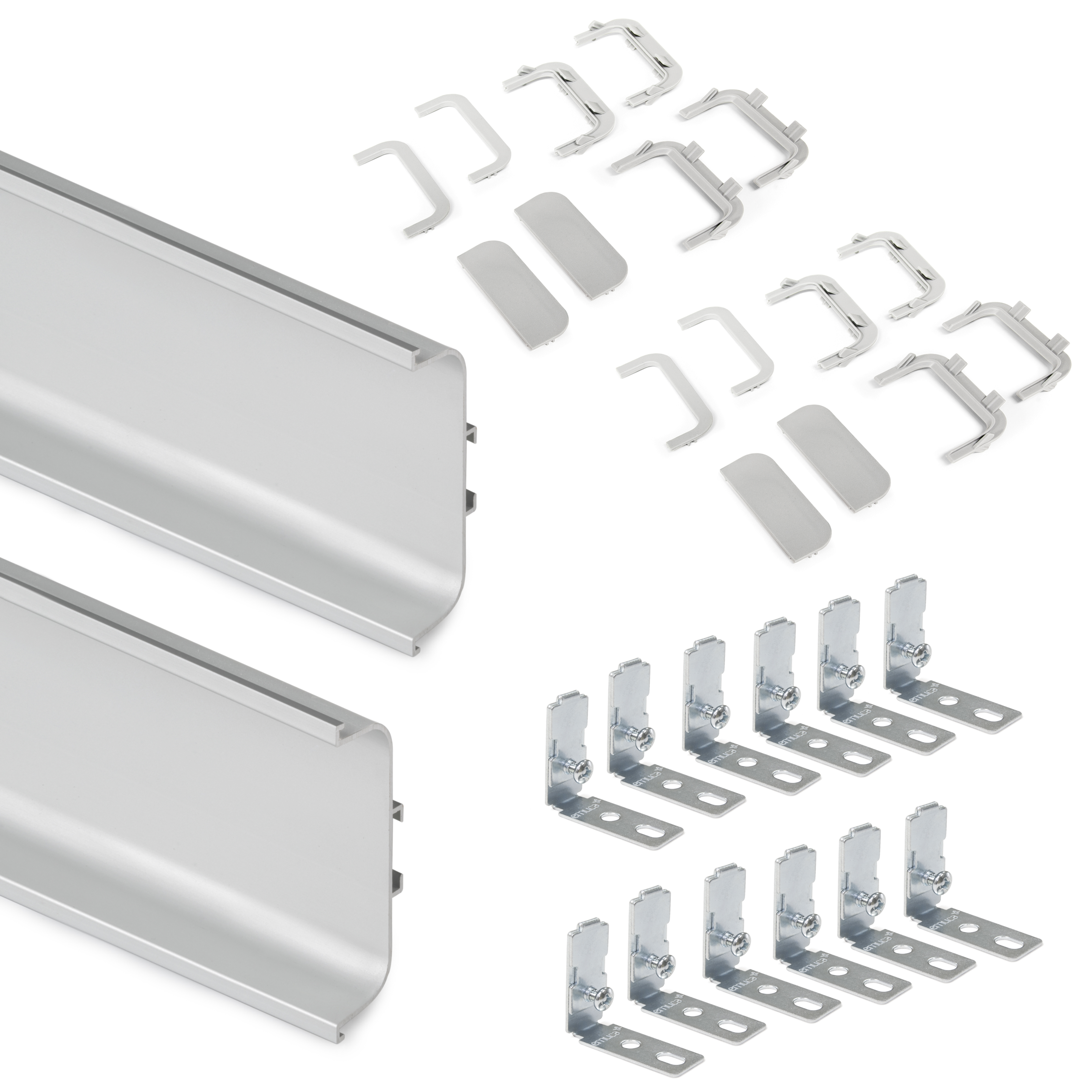 foto del prodotto emuca kit profilo gola centrale per mobili da cucina, anodizzato opaco, alluminio, 1 u.