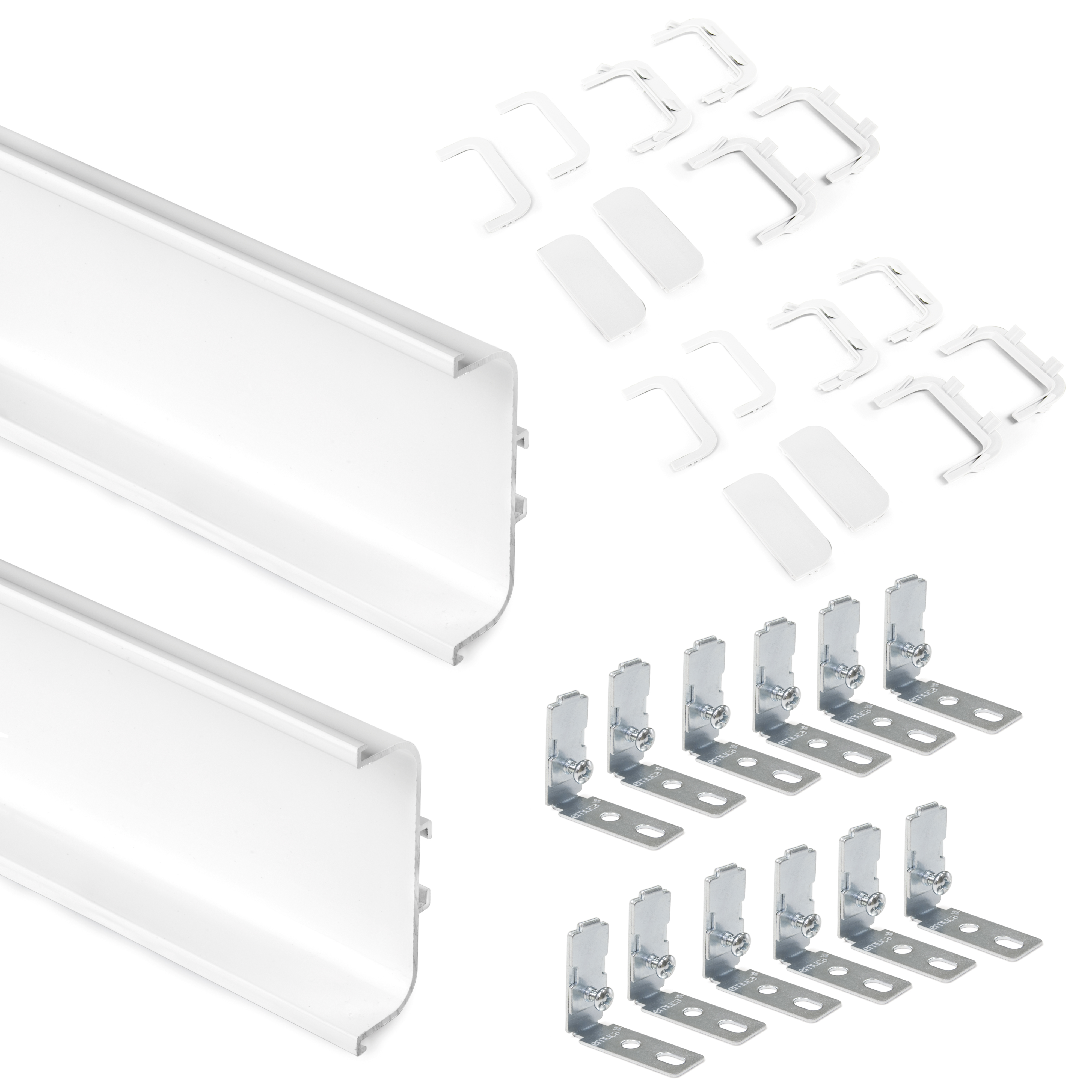 foto del prodotto emuca kit profilo gola centrale per mobili da cucina, verniciato bianco, alluminio, 1 u.