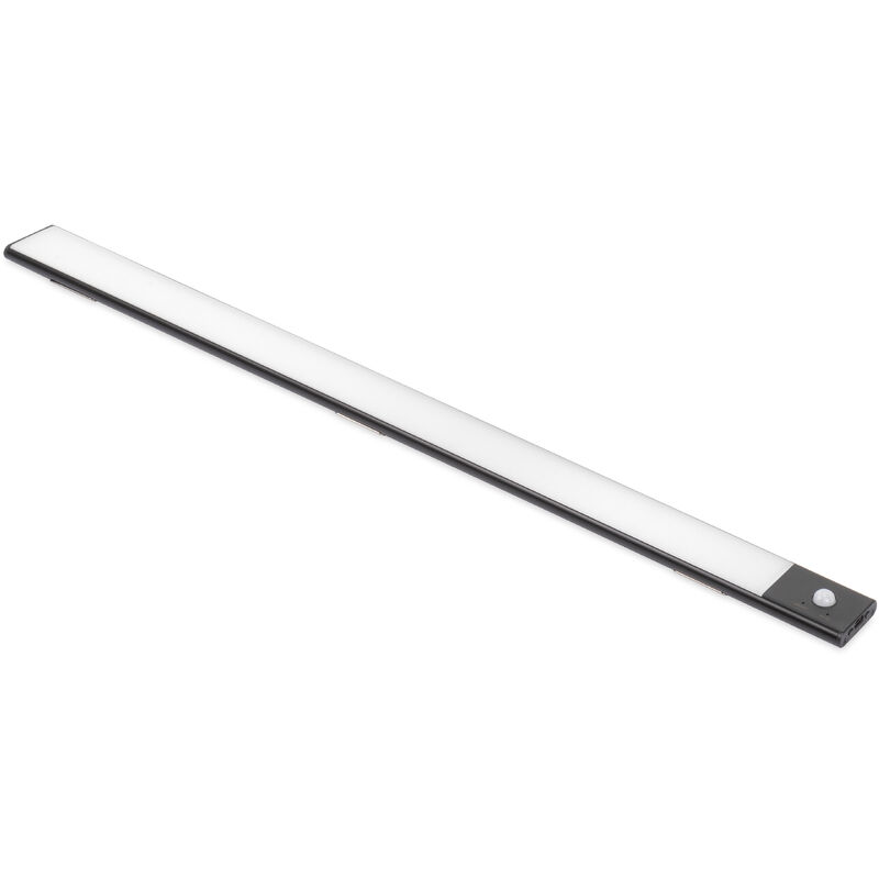 foto del prodotto emuca lampada led ricaricabile con usb kaus black con sensore di movimento, l400mm, tecnoplastica e alluminio, verniciato nero