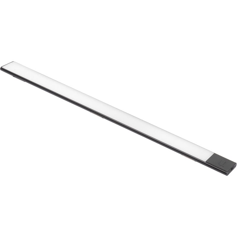 foto del prodotto emuca lampada led ricaricabile con usb kaus black con sensore di prossimit , l600mm, tecnoplastica e alluminio, verniciato nero