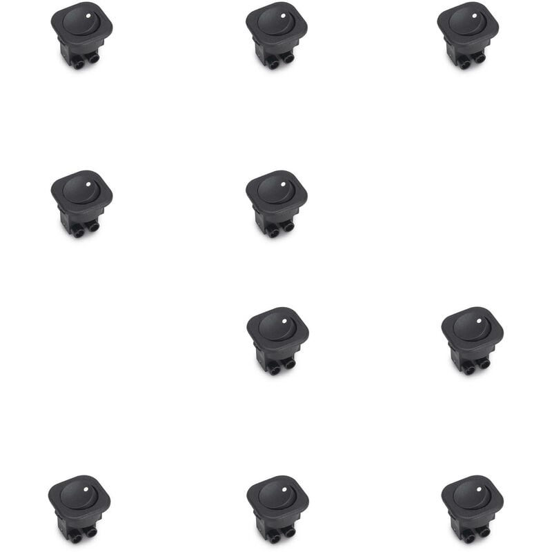 foto del prodotto emuca lotto di 10 interruttori da incasso d21x21, tecnoplastica, nero