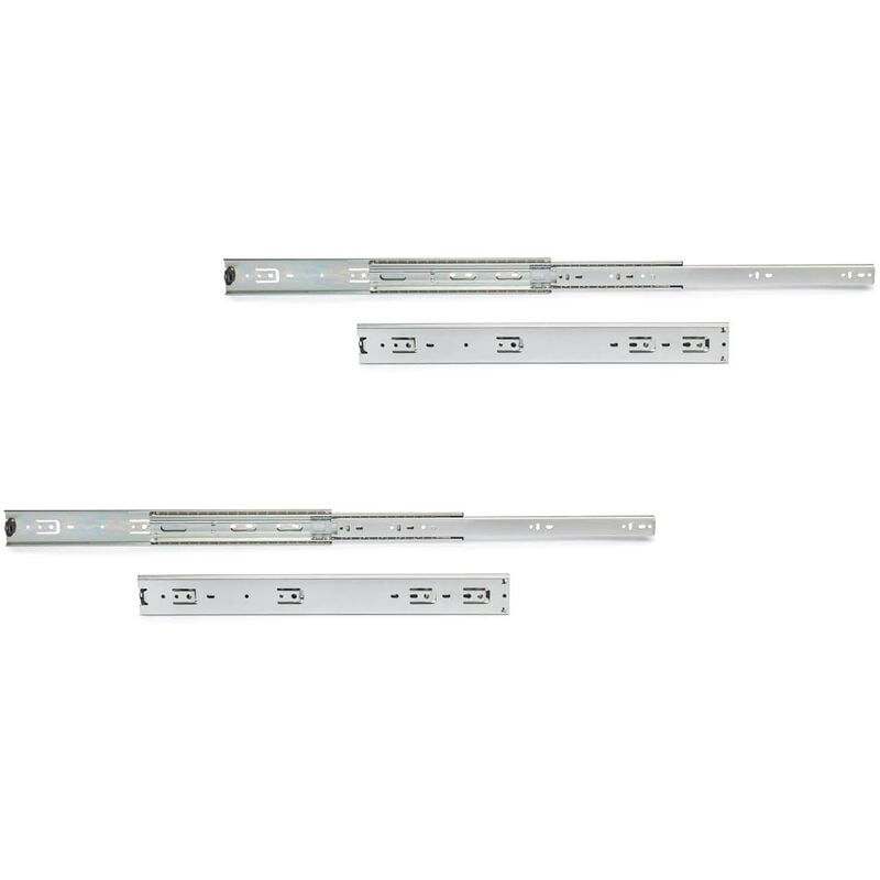 foto del prodotto emuca lotto di 2 set guide per cassetti, a sfera, per cassetti con carichi pesanti, estrazione totale, altezza 51 mm, profondit 600 mm, acciaio,