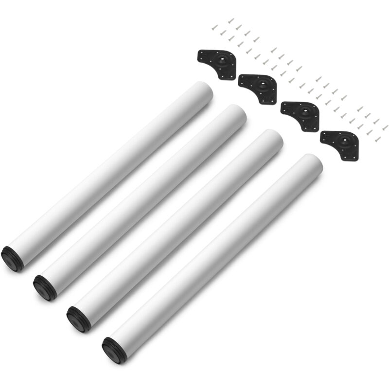 foto del prodotto emuca lotto di 4 gambe per tavolo, diametro 60mm, h 830mm, acciaio, verniciato bianco
