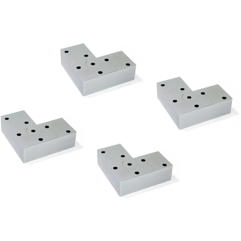 foto del prodotto emuca lotto di 4 piedini per mobili alumix 8, altezza 24 mm, tecnoplastica, verniciato alluminio