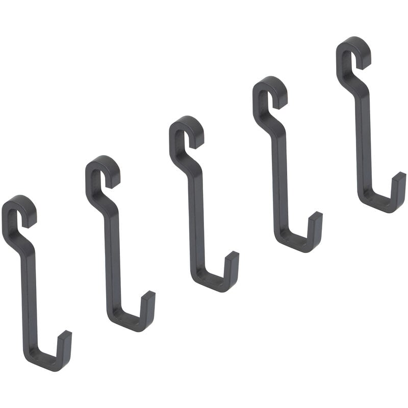 foto del prodotto emuca lotto di 5 ganci da parete titane per appendere gli accessori da cucina, acciaio, grigio antracite