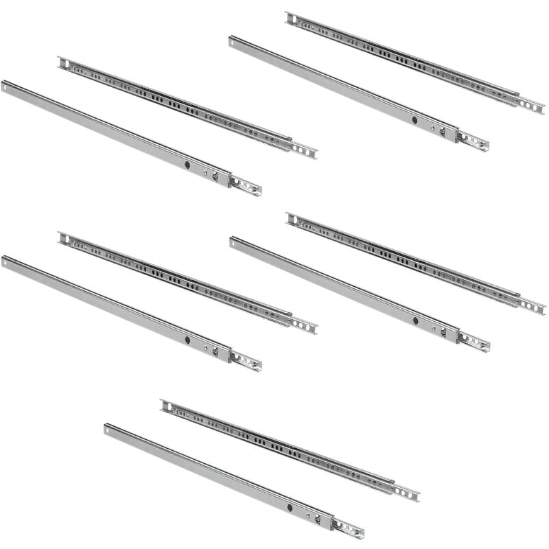 foto del prodotto emuca lotto di 5 set guide per cassetti, a sfera, altezza 17 mm, profondit 438 mm, estraibili, zincato bianco