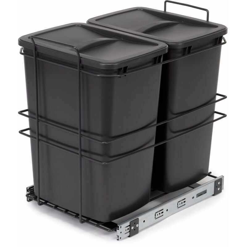 foto del prodotto emuca pattumiera da cucina ad estrazione 2x 35 l in plastica