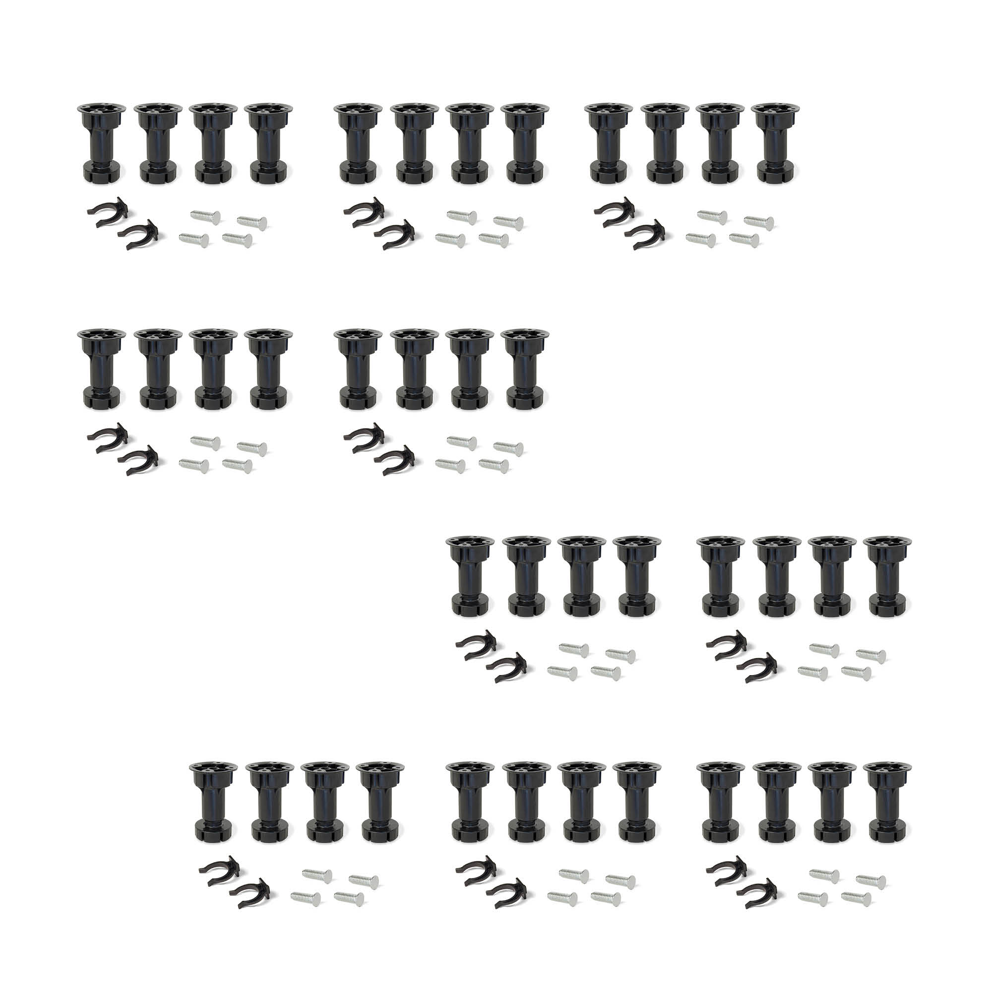 foto del prodotto emuca piedino regolabile con base pre-assemblata per mobile, 98-115 mm, plastica, nero, 40 u.