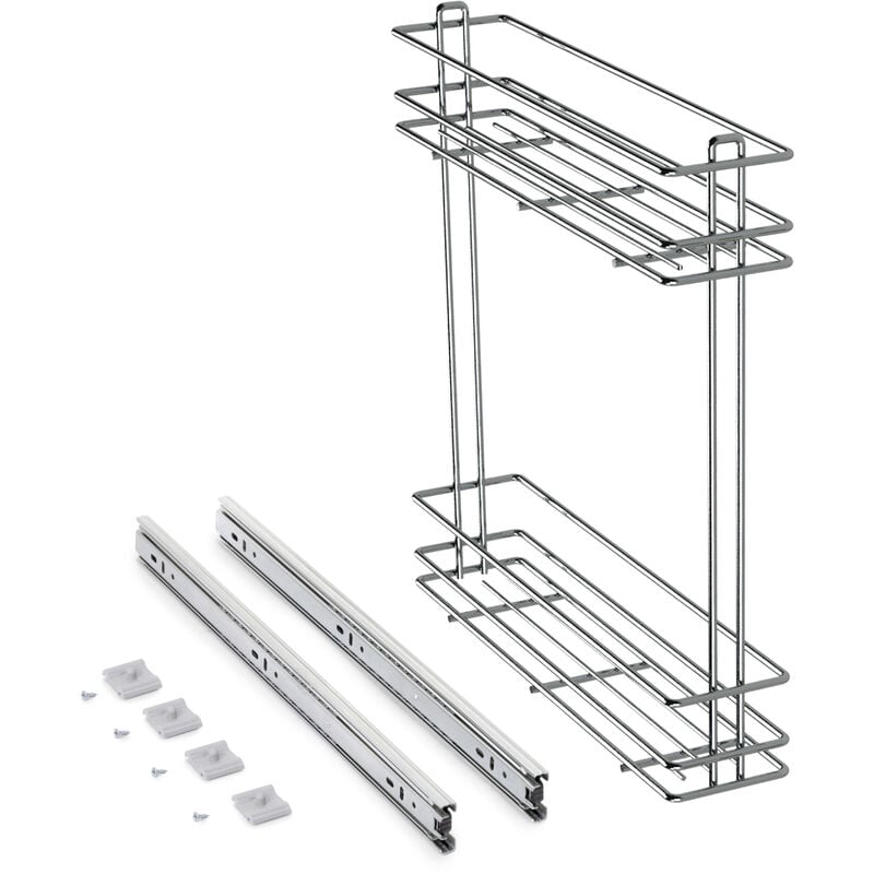 foto del prodotto emuca portabottiglie estraibile supramax, modulo 150 mm, acciaio, cromato lucido