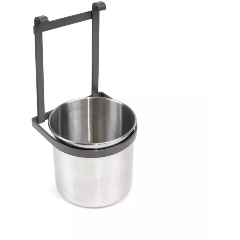 foto del prodotto emuca portaposate titane in acciaio grigio antracite, diametro secchio 118 mm