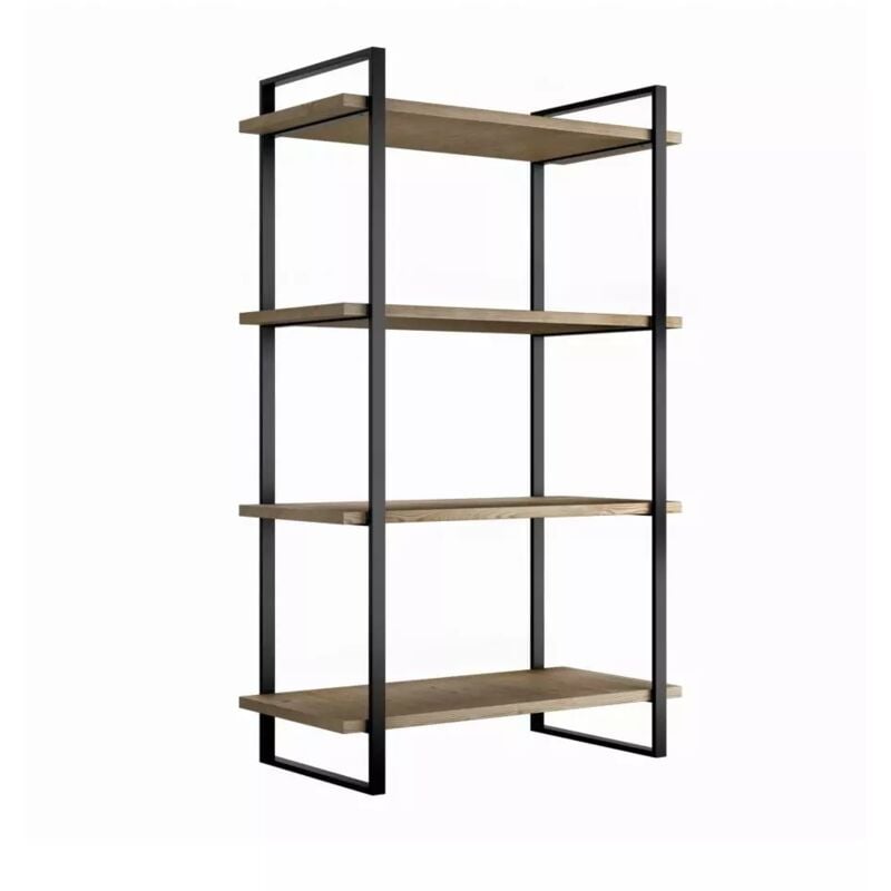 foto del prodotto emuca scaffale lader con struttura e ripiani acciaio e legno, 115 cm