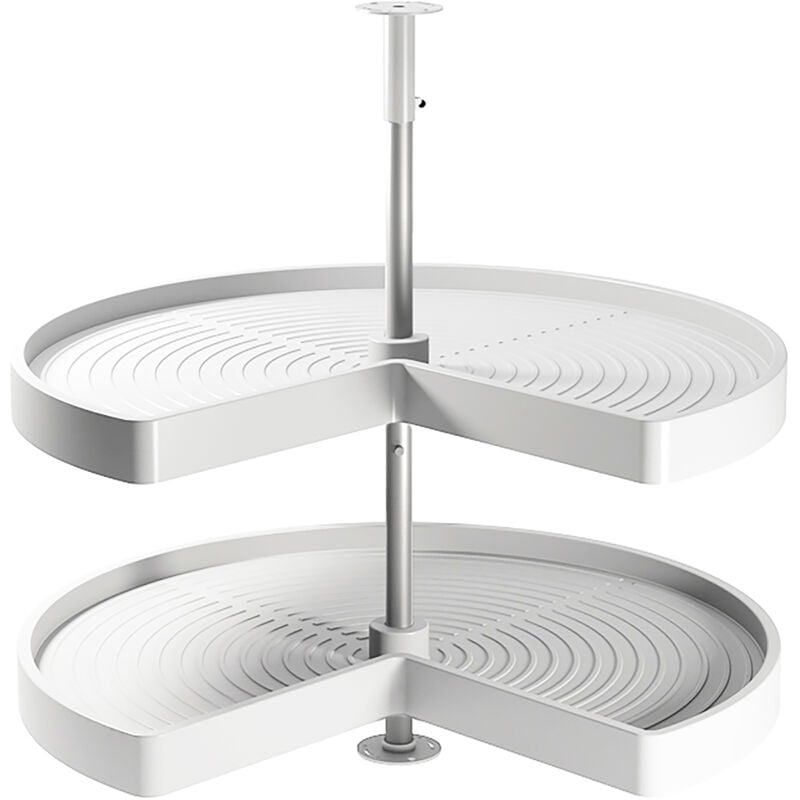 foto del prodotto emuca set di piatti girevoli 3 4 shelvo, per modulo da 800 mm, tecnoplastica e alluminio, bianca