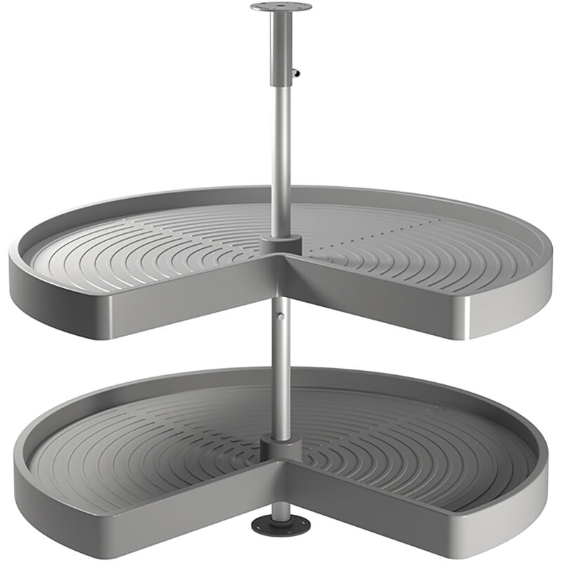foto del prodotto emuca set di piatti girevoli 3 4 shelvo, per modulo da 800 mm, tecnoplastica e alluminio, grigia