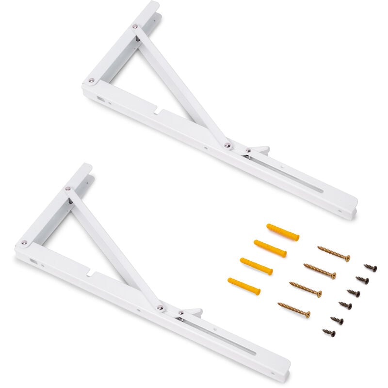 foto del prodotto emuca set di supporti pieghevoli, lunghezza 403 mm, acciaio, verniciato bianco