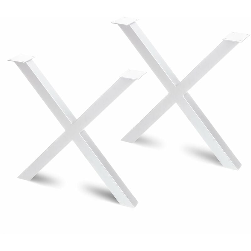 foto del prodotto emuca set gambe cross per tavolo, 695, verniciato bianco, acciaio, 2 un