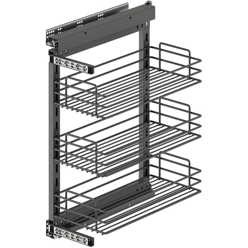 foto del prodotto emuca titanestar carrello estraibile con chiusura soft, modulo 400 mm, acciaio, grigio antracite
