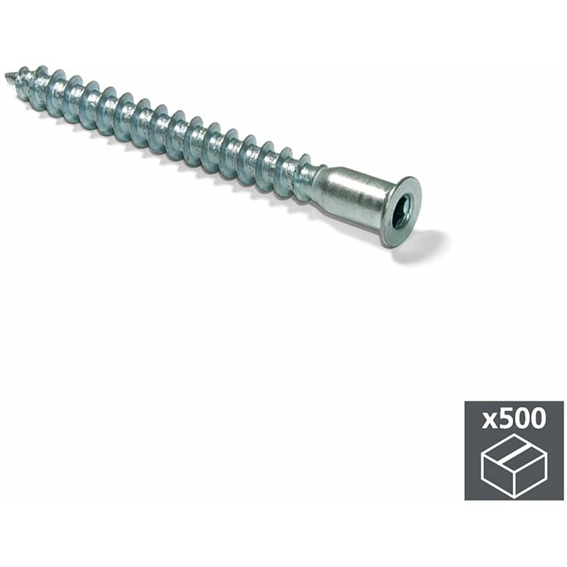 foto del prodotto emuca viti autofilettanti testa piana allen 5 mm 50 mm acciaio zincato 500 pezzi