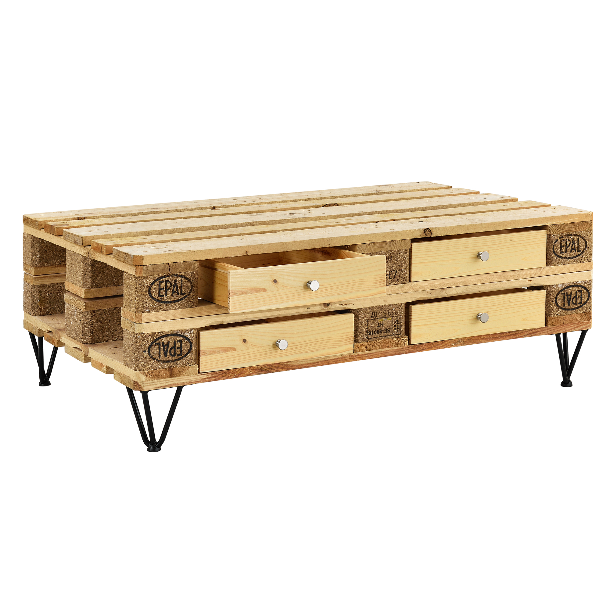foto del prodotto en.casa 4 x cassetto per euro pallet perfettamente integrabile - color legno - 9,5cmx37,5cmx44,5 cm
