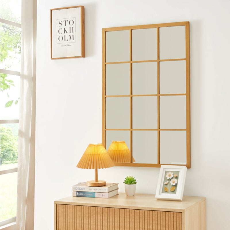 foto del prodotto en.casa - specchio da parete cupello 90 x 60 cm rettangolare - color oro