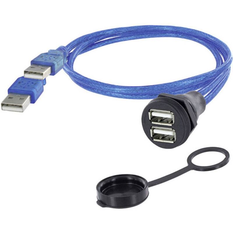 immagine 0 del prodotto encitech 2 usb 2.0 tipo a presa con telaio di montaggio 1310 1028 02 m22 1310 1028 02 contenuto 1 pz.