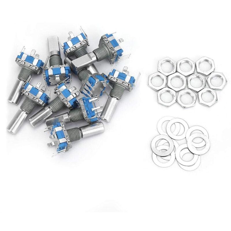 foto del prodotto encoder rotativo, 10 pezzi ec11 encoder rotativo interruttore di codifica potenziometro digitale con interruttore a 5 pin ampiamente utilizzato