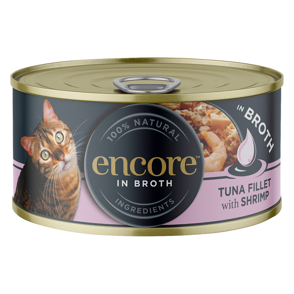 foto del prodotto encore in lattina 16 x 70 g umido gatto tonno gamberetti