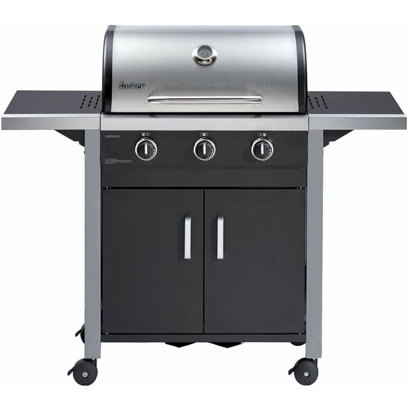 foto del prodotto enders chicago 3 barbecue a gas bbq a gas a 3 fuochi griglia a gas da esterno con coperchio in acciaio inox a doppia parete termometro barbeque